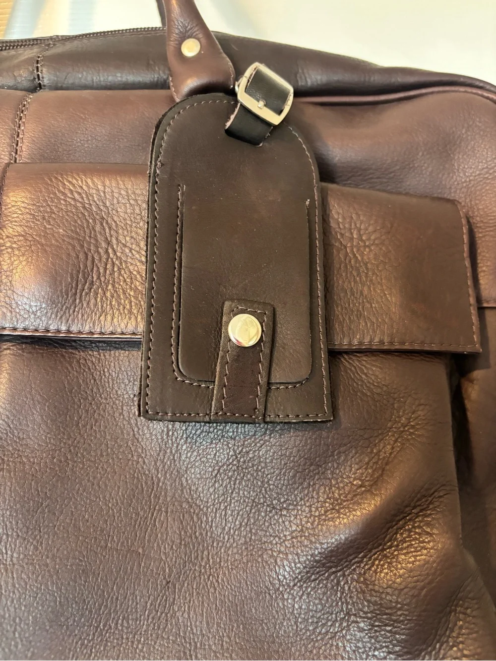 Men's Leather Weekender Duffel Bag - Brown